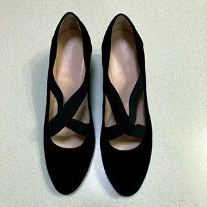 Taryn Rose Karla Black Suede Wedges 8M